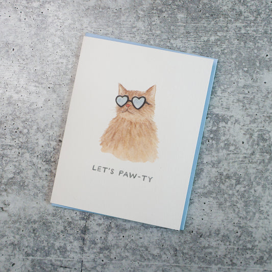 "Let's Paw-ty" Cat Card