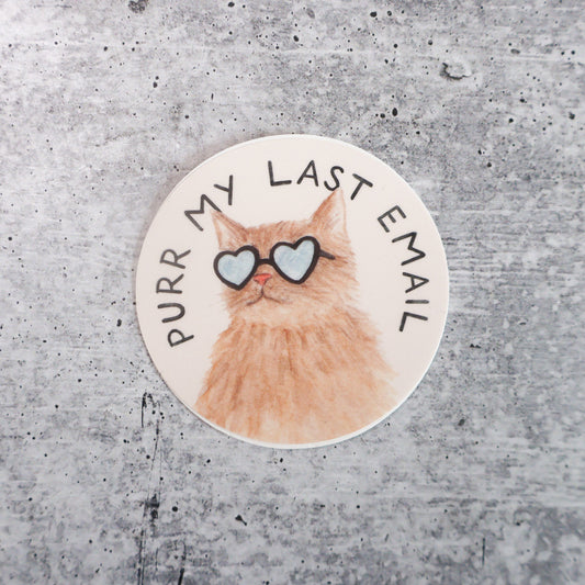 "Purr My Last Email" Sticker