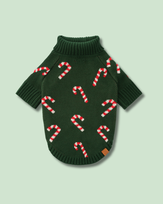 Candy Canes Holiday Dog Sweater