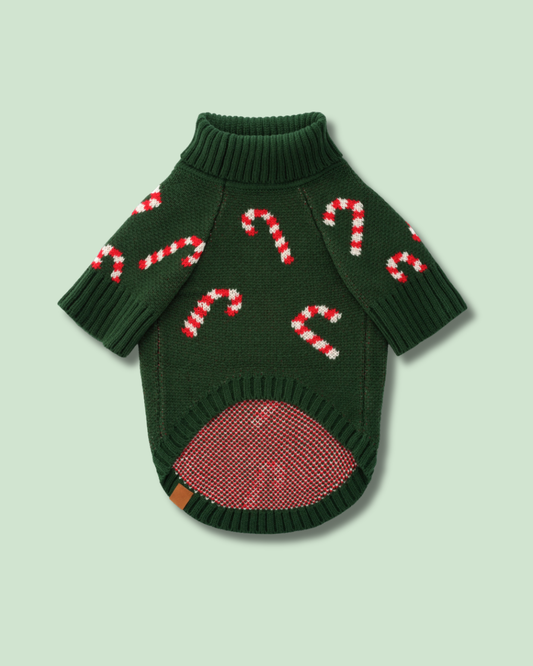 Candy Canes Holiday Dog Sweater