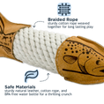 Load image into Gallery viewer, Natural Leather Trout Rope Tug Dog Toy