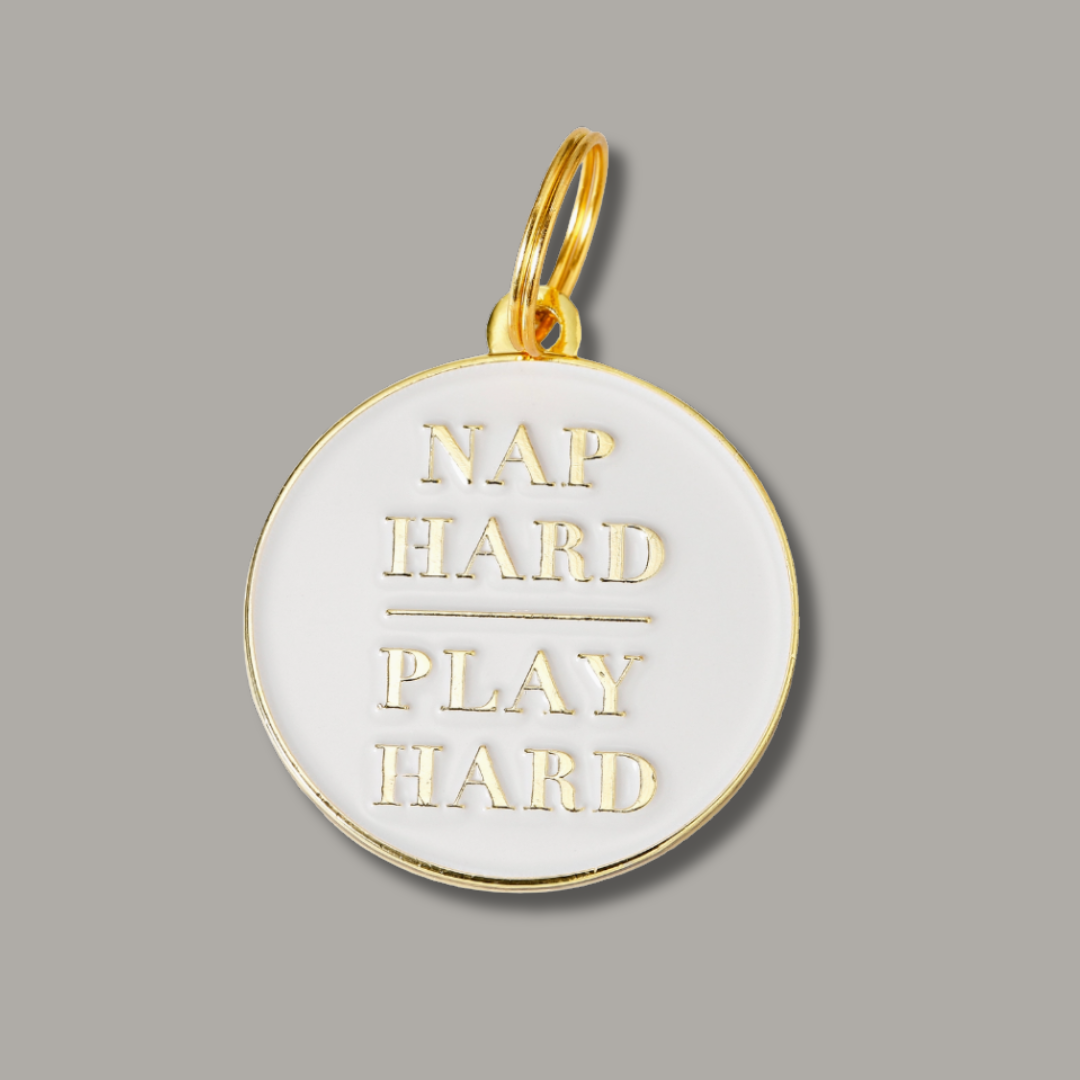 Nap Hard, Play Hard Pet Id Tag