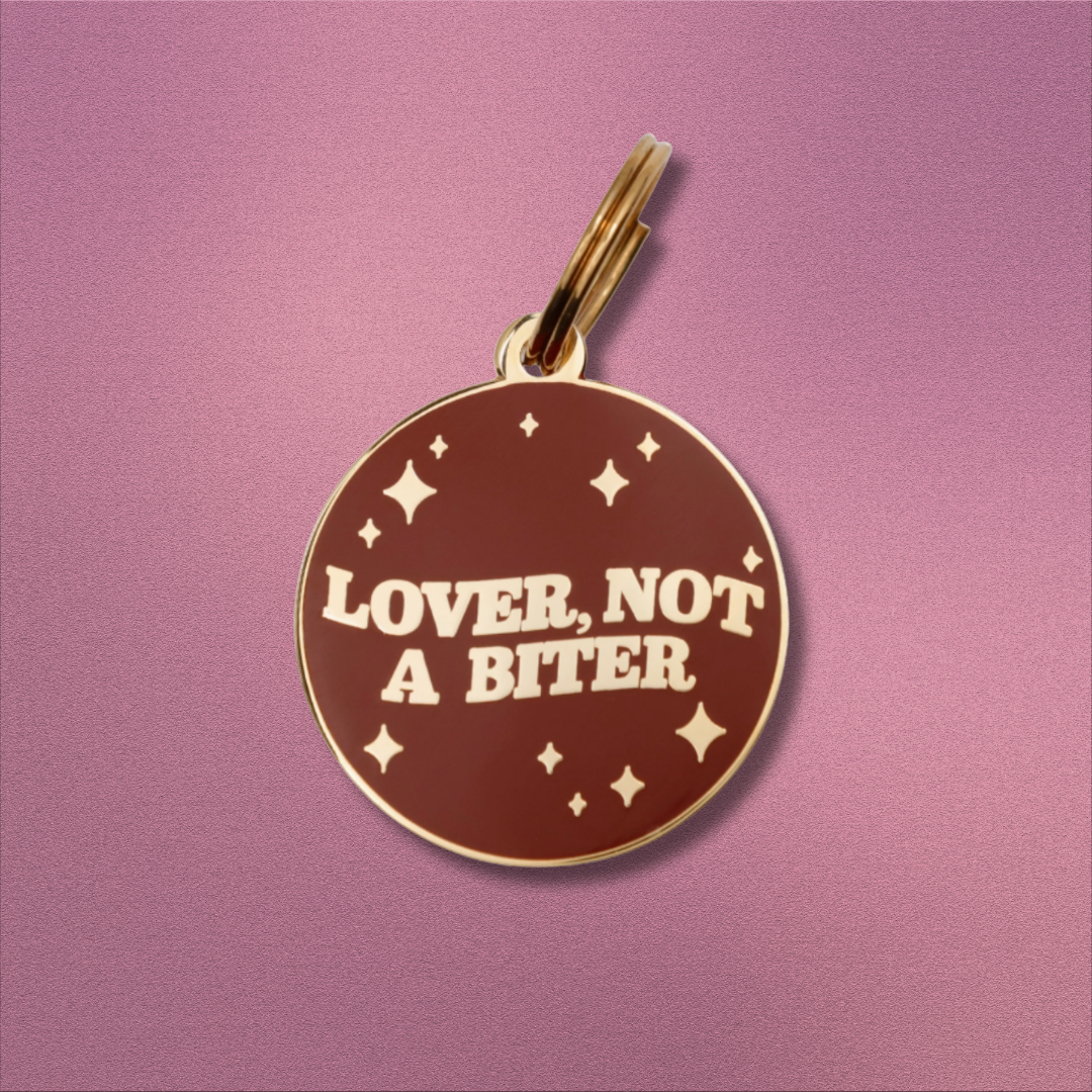 Lover, Not A Biter Pet Id Tag