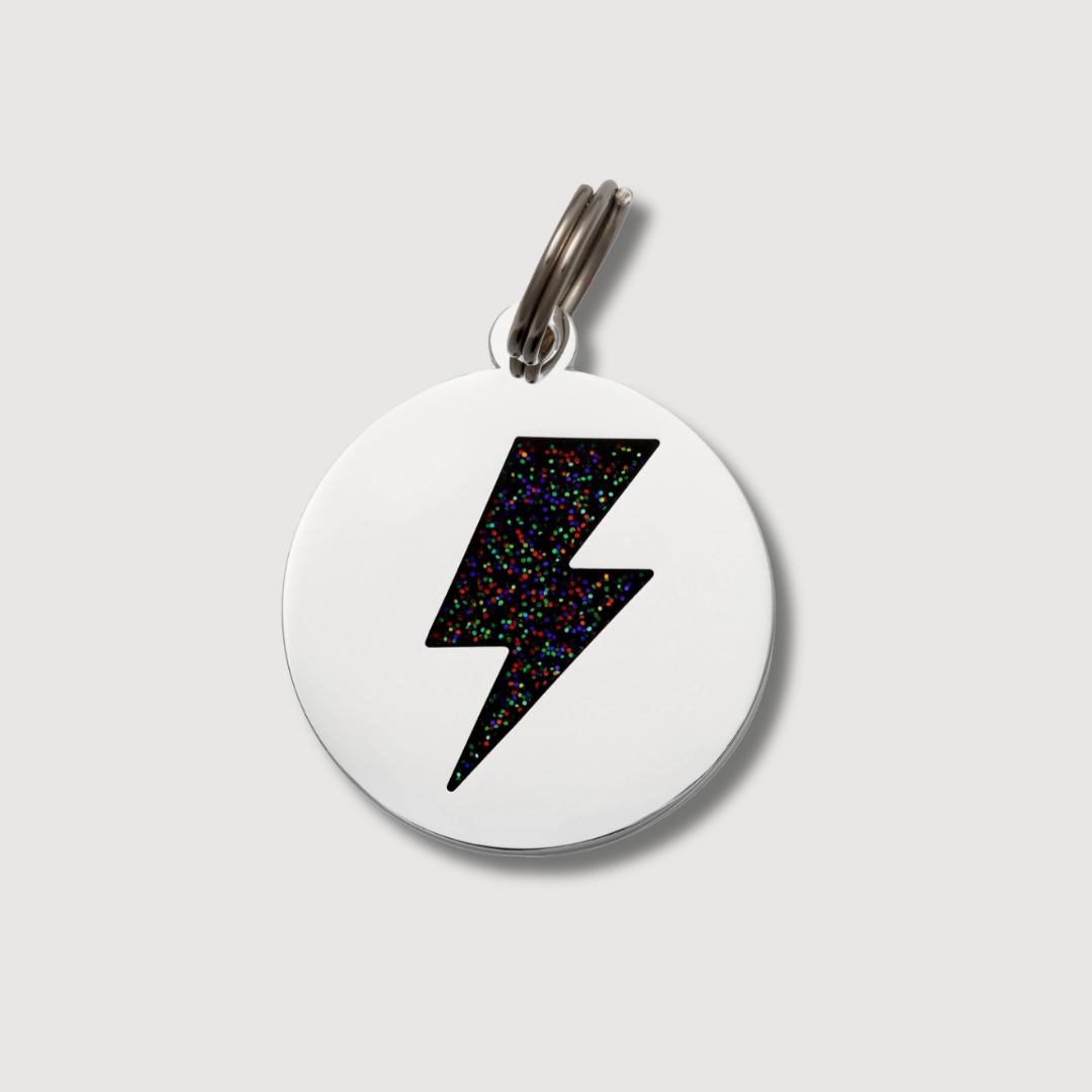 Lightening Bolt Pet Id Tag