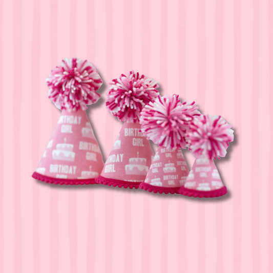 Pink Birthday Girl Party Hats