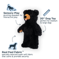 Load image into Gallery viewer, Tall Tails Stuffless Black Bear Squeaker Dog Toy