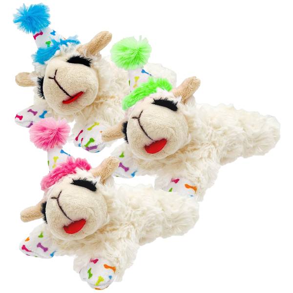 MULTIPET DOG LAMB CHOP WITH BDAY HAT 10.5 INCHES