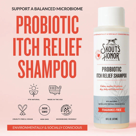 SKOUT'S HONOR DOG PROBIOTIC ITCH RELIEF SHAMPOO 16OZ