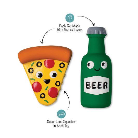 In Pizza We Crust 2pc Latex Dog Toy Set