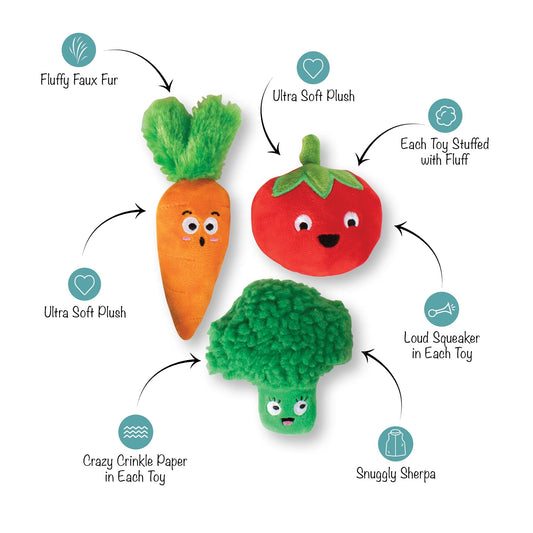 Farm To Table 3pc Mini Plush Dog Toy Set
