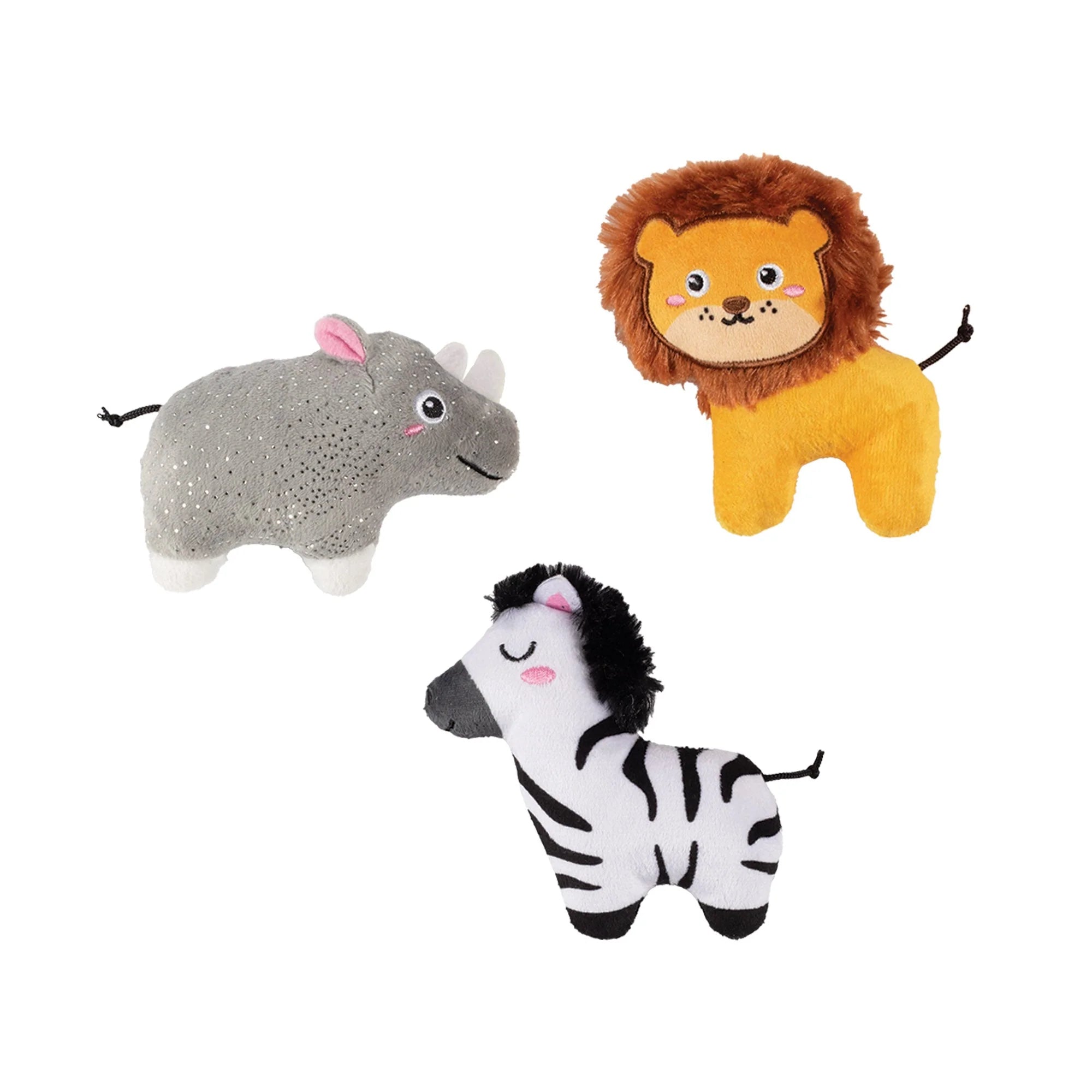 Meet Me At The Zoo 3pc Mini Plush Dog Toy Set