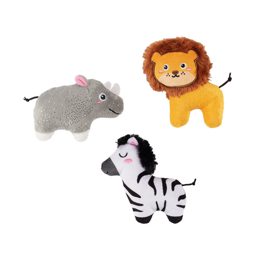 Meet Me At The Zoo 3pc Mini Plush Dog Toy Set