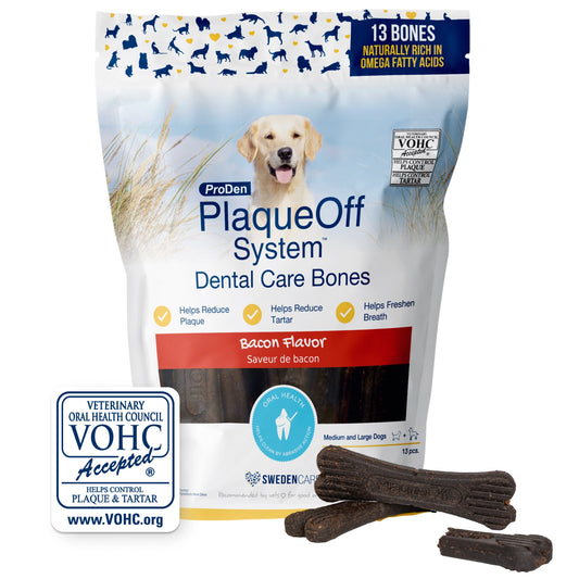 PRODEN DOG PLAQUEOFF DENTAL CARE BONES - BACON 17OZ