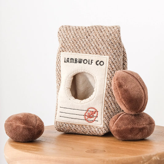 Coffee Beans // Enrichment Dog Toy // Squeaky + Snuffle