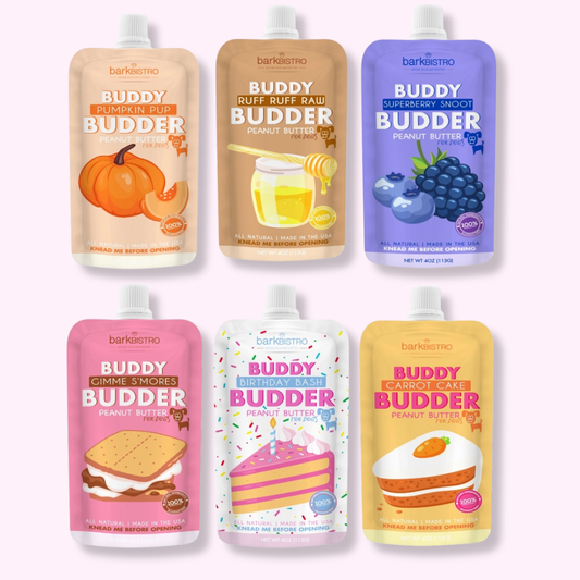 Dog Peanut Butter - 4oz Squeeze Packs Mixed Flavor Budder
