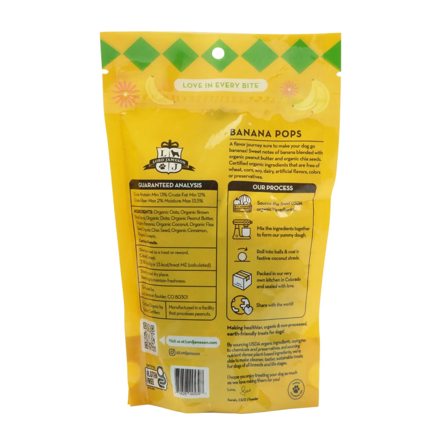 Banana Pops Organic Dog Treats