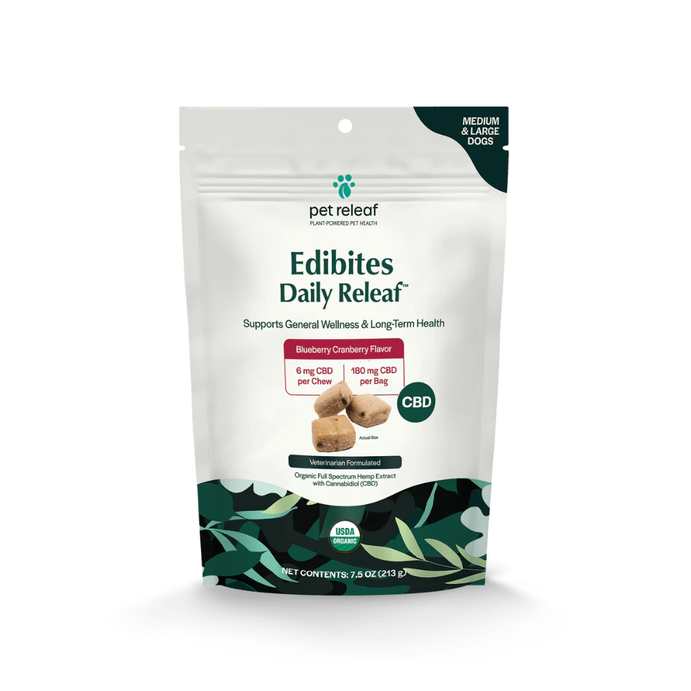 PET RELIEF - EDIBITES CBD - MEDIUM/LARGE DOGS - BLUEBERRY CRANBERRY