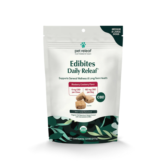 PET RELIEF - EDIBITES CBD - MEDIUM/LARGE DOGS - BLUEBERRY CRANBERRY