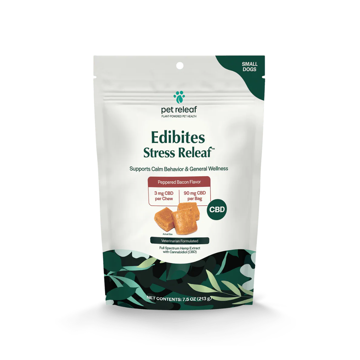 PET RELEAF - STRESS EDIBITES CBD - PEPPERRED BACON