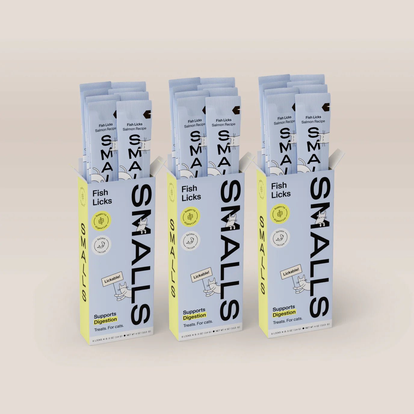 Smalls Fish Licks - Supports Digestions - 8 pack