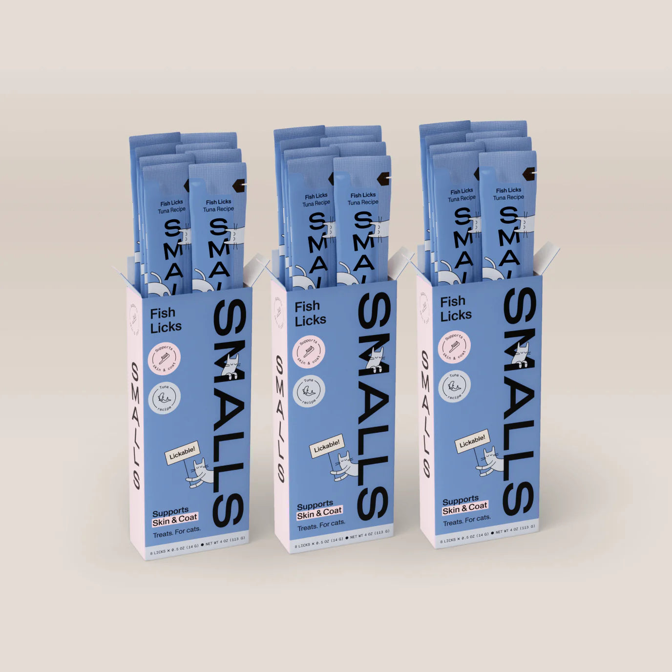 Smalls Fish Licks - Supports Skin & Coat - 8 pack