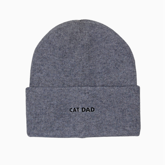 Cat Dad Embroidered Beanie