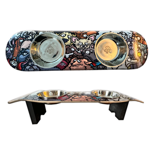 Funky Flies - Doggy Pack SkateBowl - Elevated Dog Bowl
