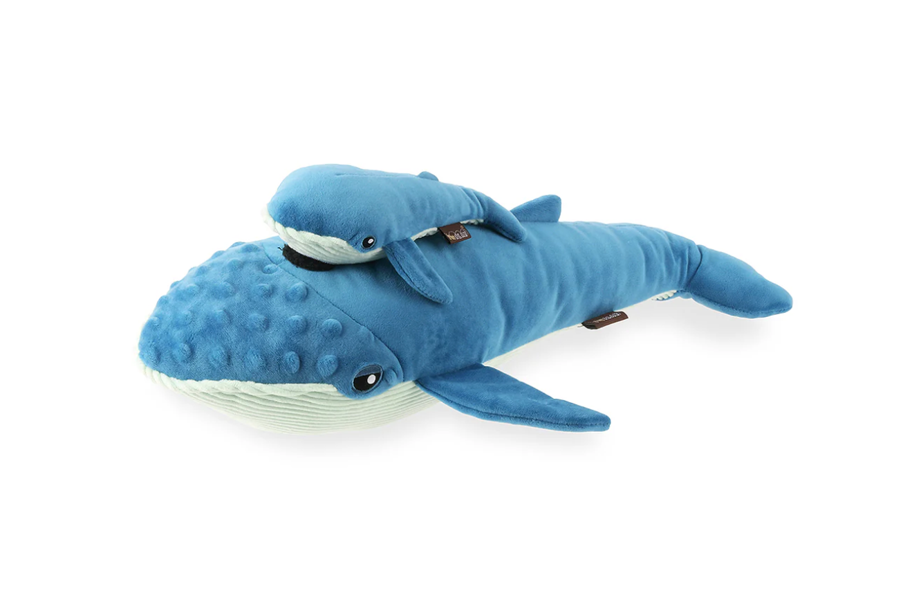 Big Blue & Baby Blue Whale Dog Toy