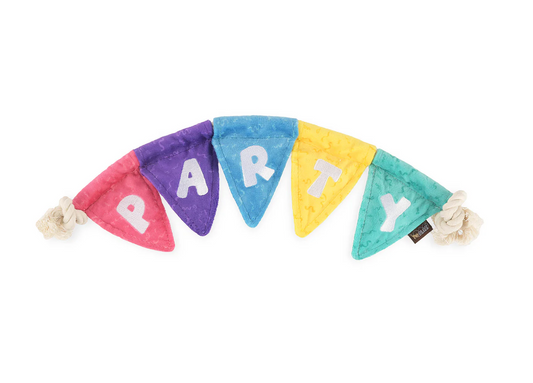 Party Animal Tug n’ Party Banner Dog Toy