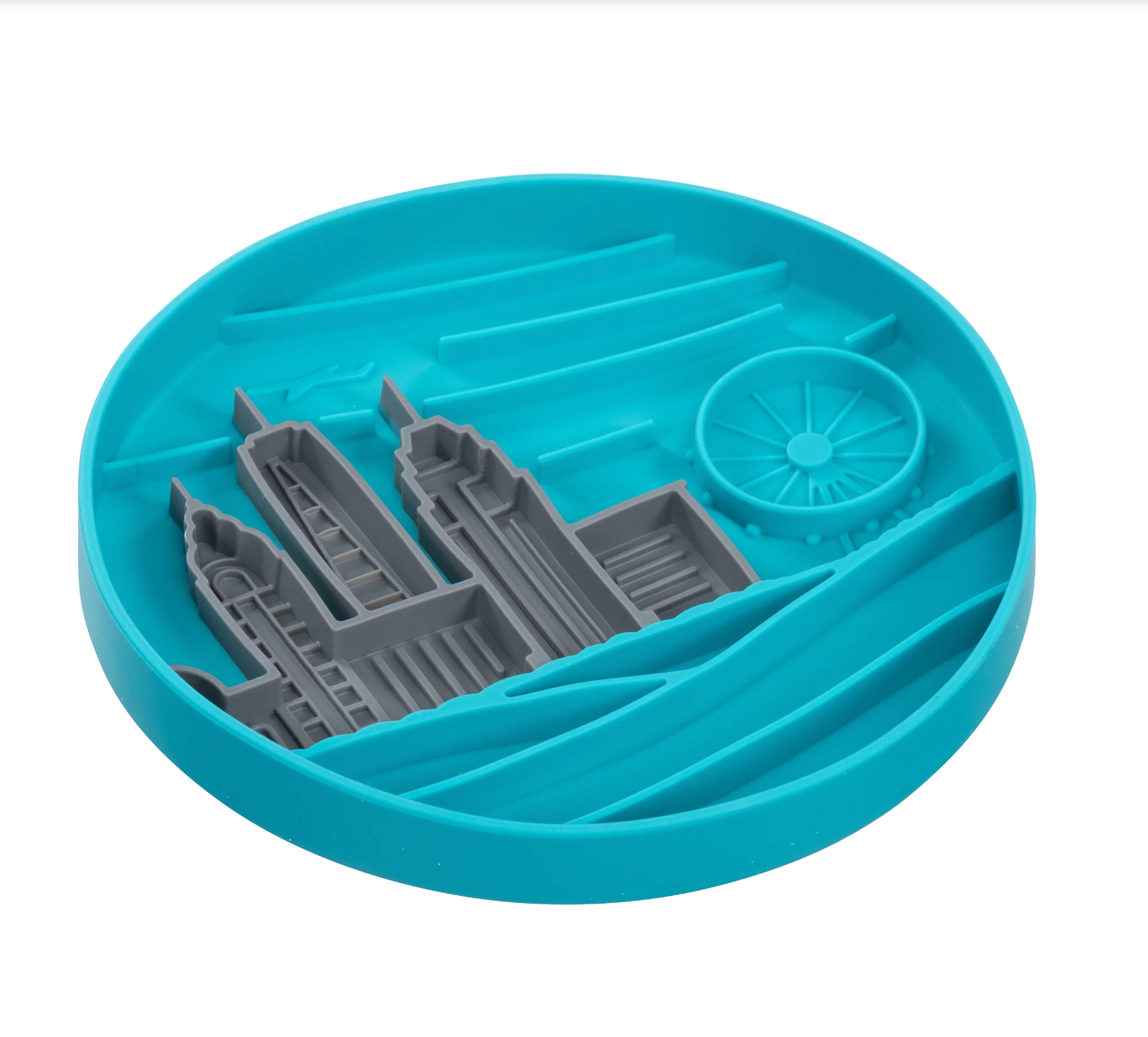 Urban City Scene 8" Silicone Therapeutic Dog Lick Bowl-Interactive Dog Feeder