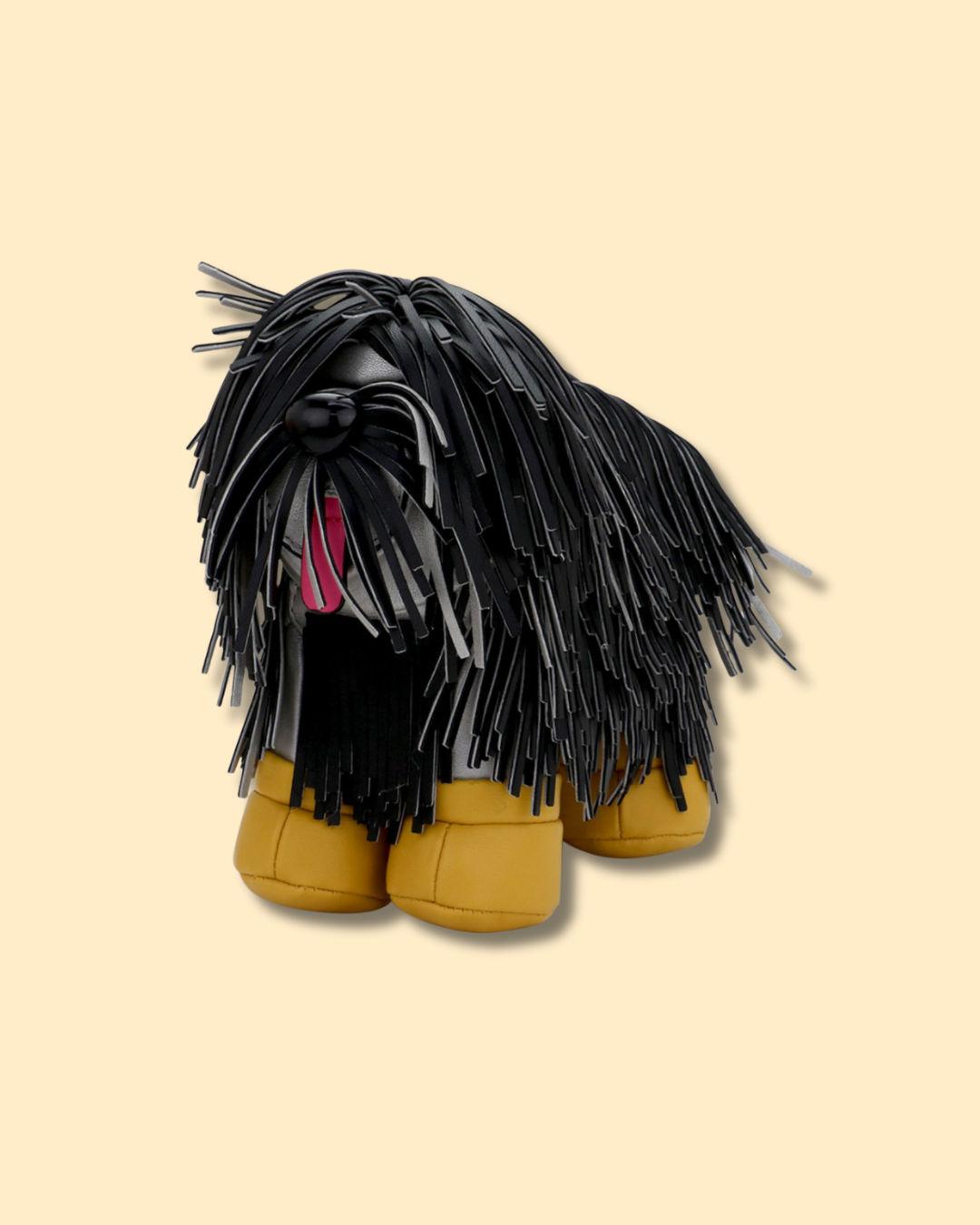 Faux Leather Fringe Dog Crossbody Handbag