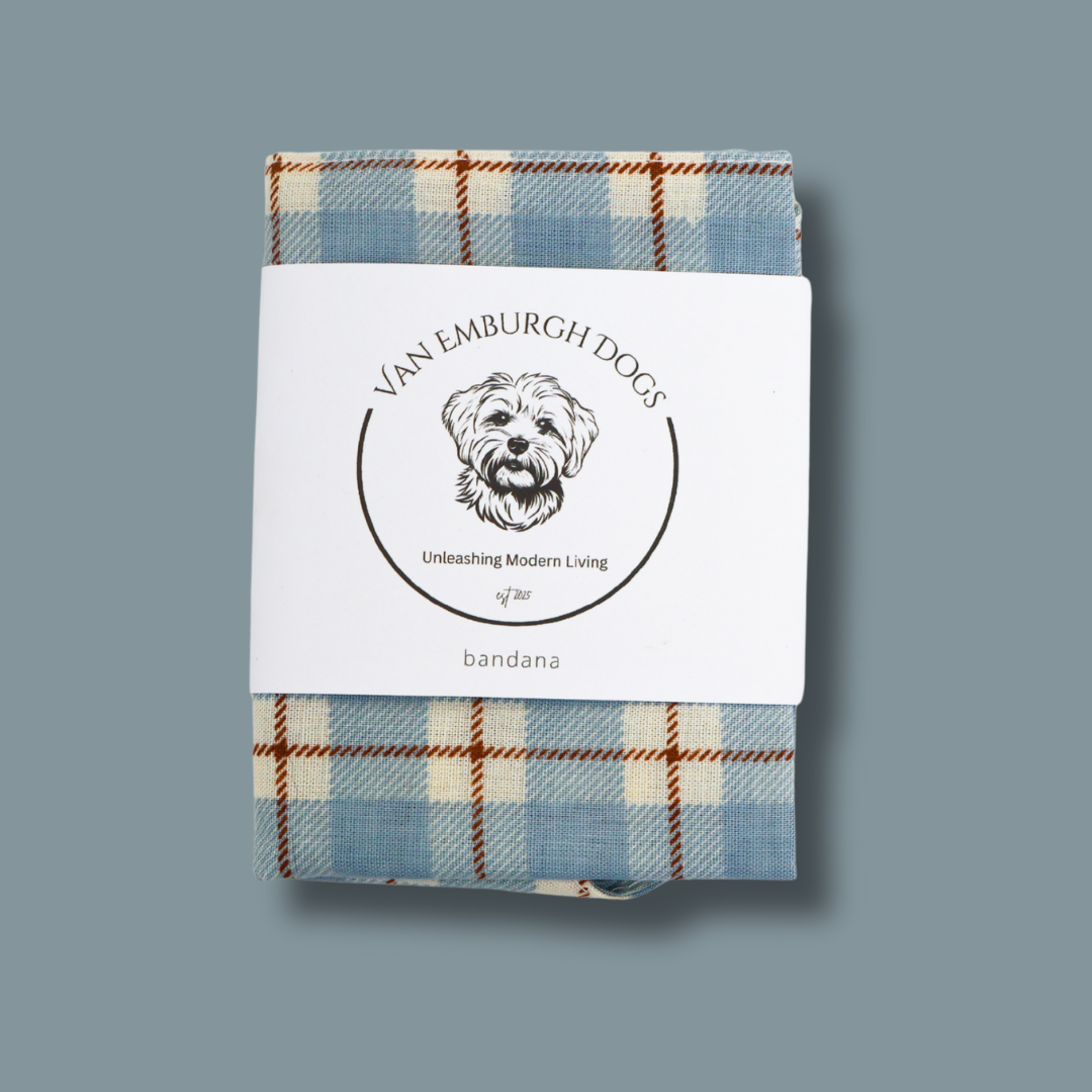 Blue and Brown Plaid Bandana