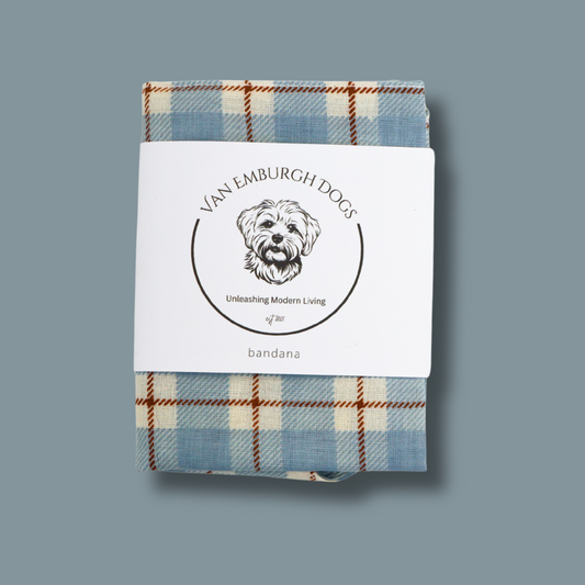 Blue and Brown Plaid Bandana