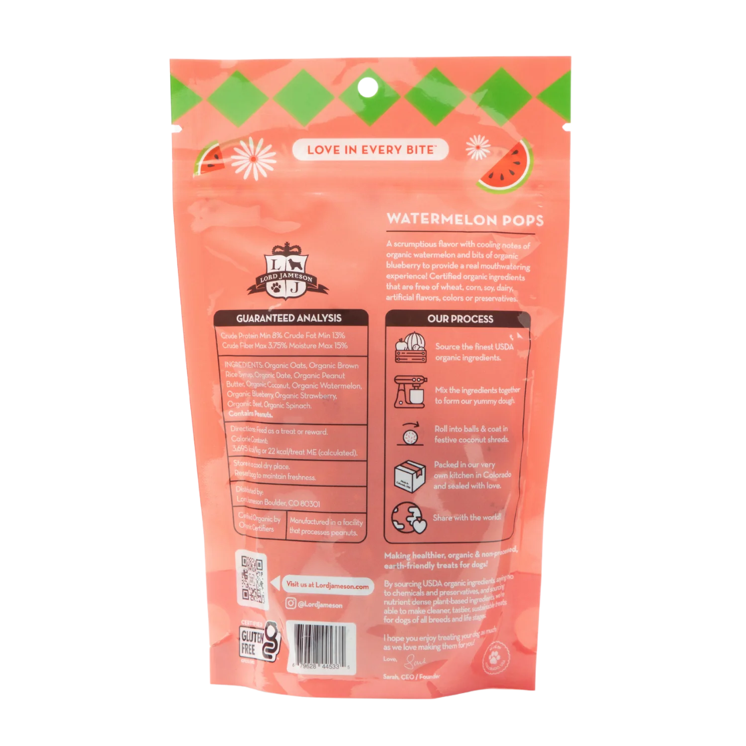 Watermelon Pops Organic Dog Treats