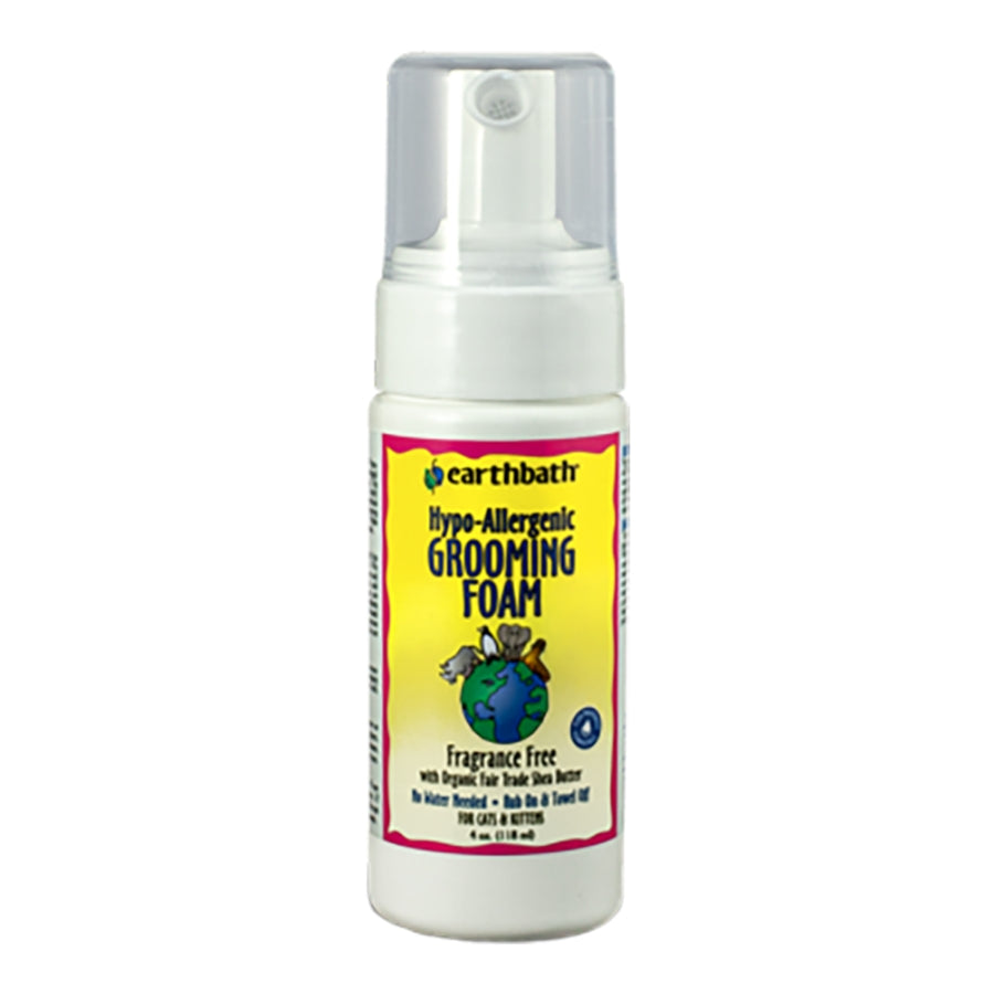 EARTHBATH CAT HYPOALLERGENIC WATERLESS GROOMING FOAM - FRAGRANCE FREE 4OZ