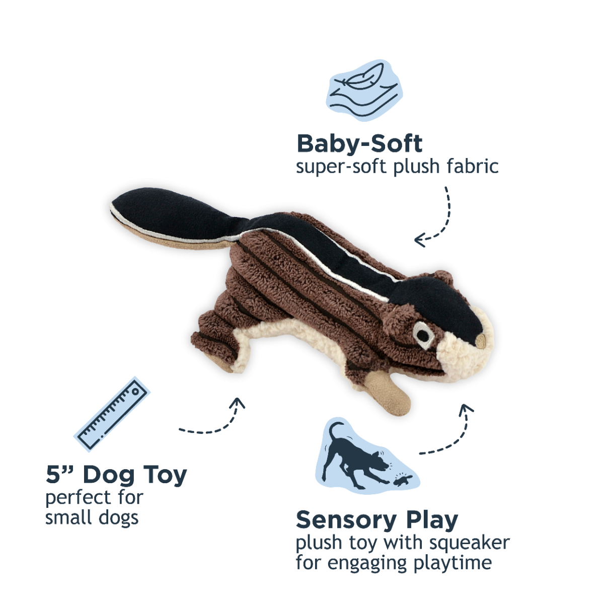 Tall Tails Chipmunk with Squeaker