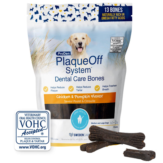 PRODEN DOG PLAQUEOFF DENTAL CARE BONES - CHICKEN & PUMPKIN 17OZ