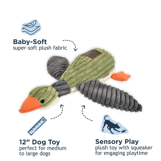 Tall Tails Plush Duck with Squeaker Dog Toy