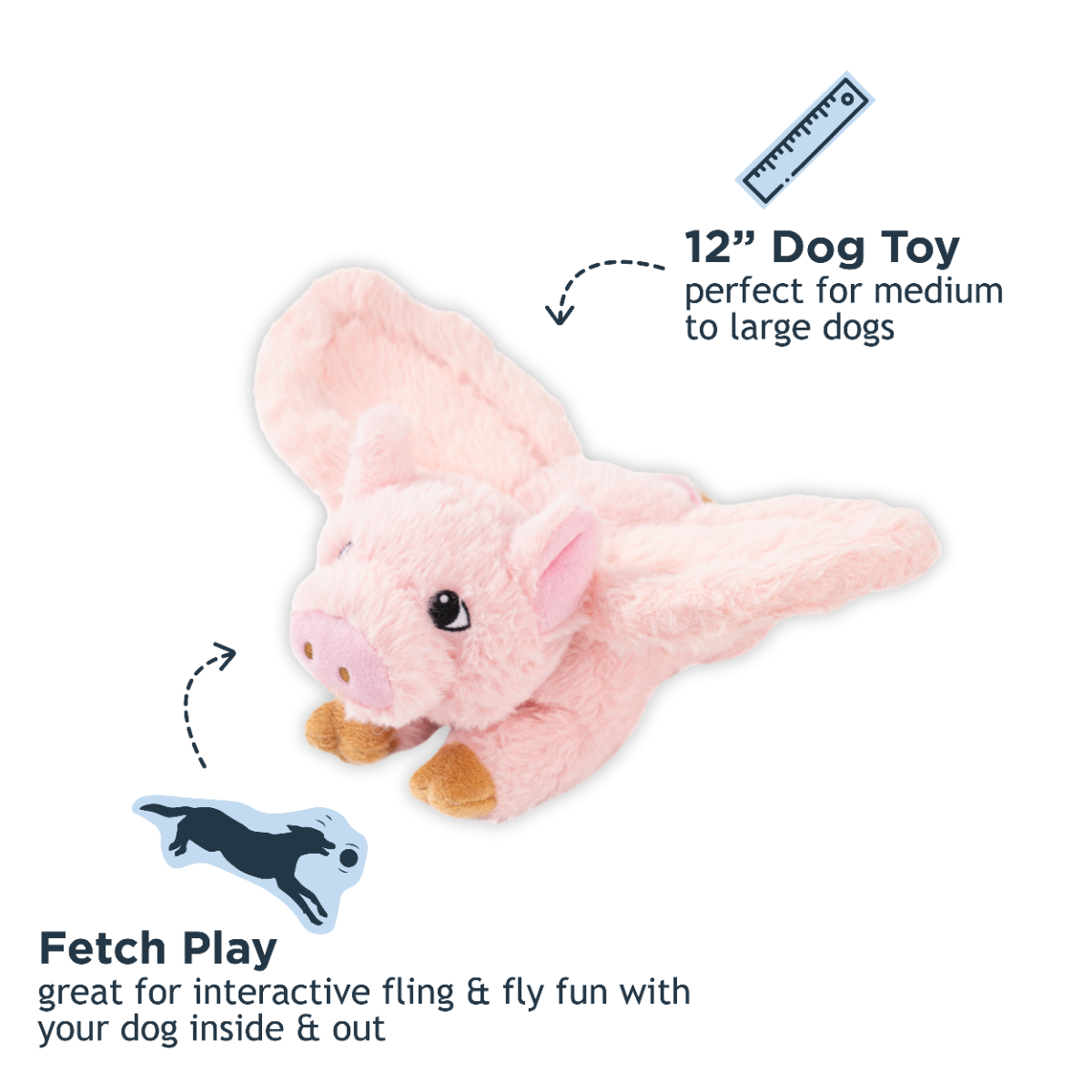 Flying Pig Fling and Fetch Toy for Dogs