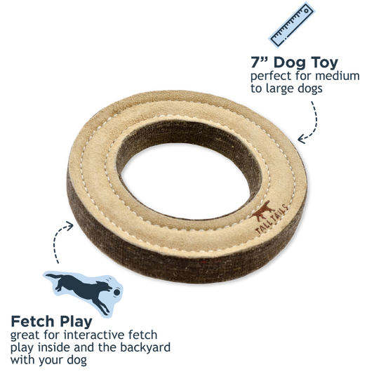 Tall Tails Natural Leather Ring Dog Toy
