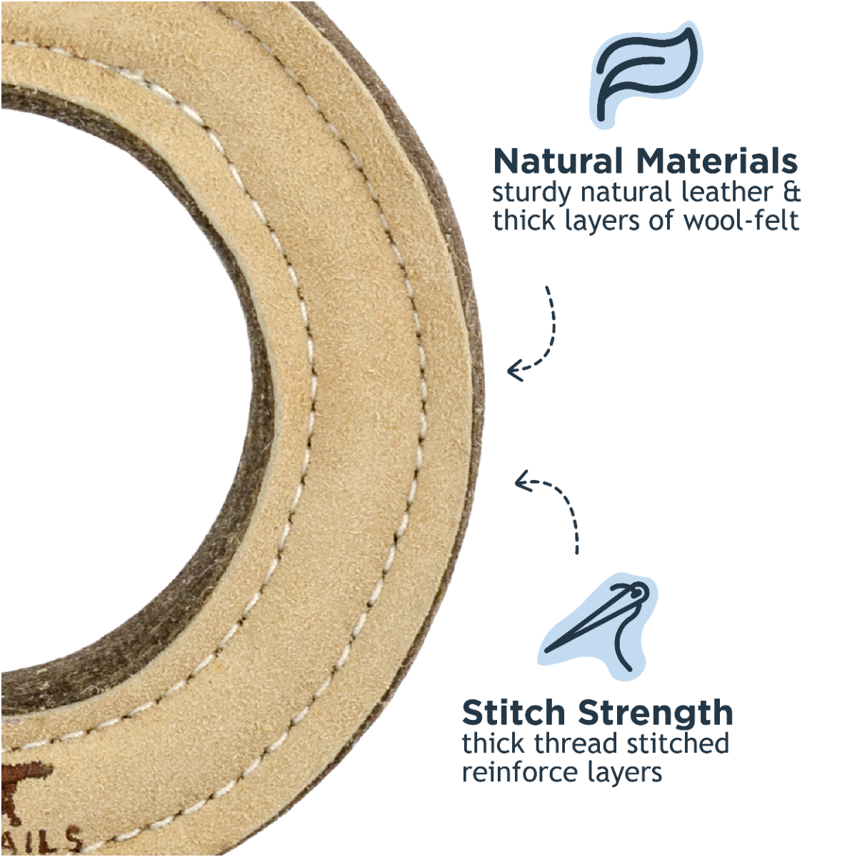 Tall Tails Natural Leather Ring Dog Toy