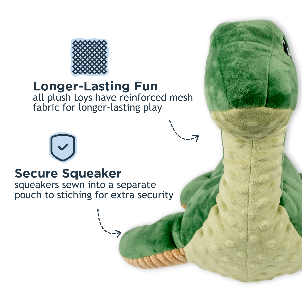 Nessie with Squeaker Dog Toy