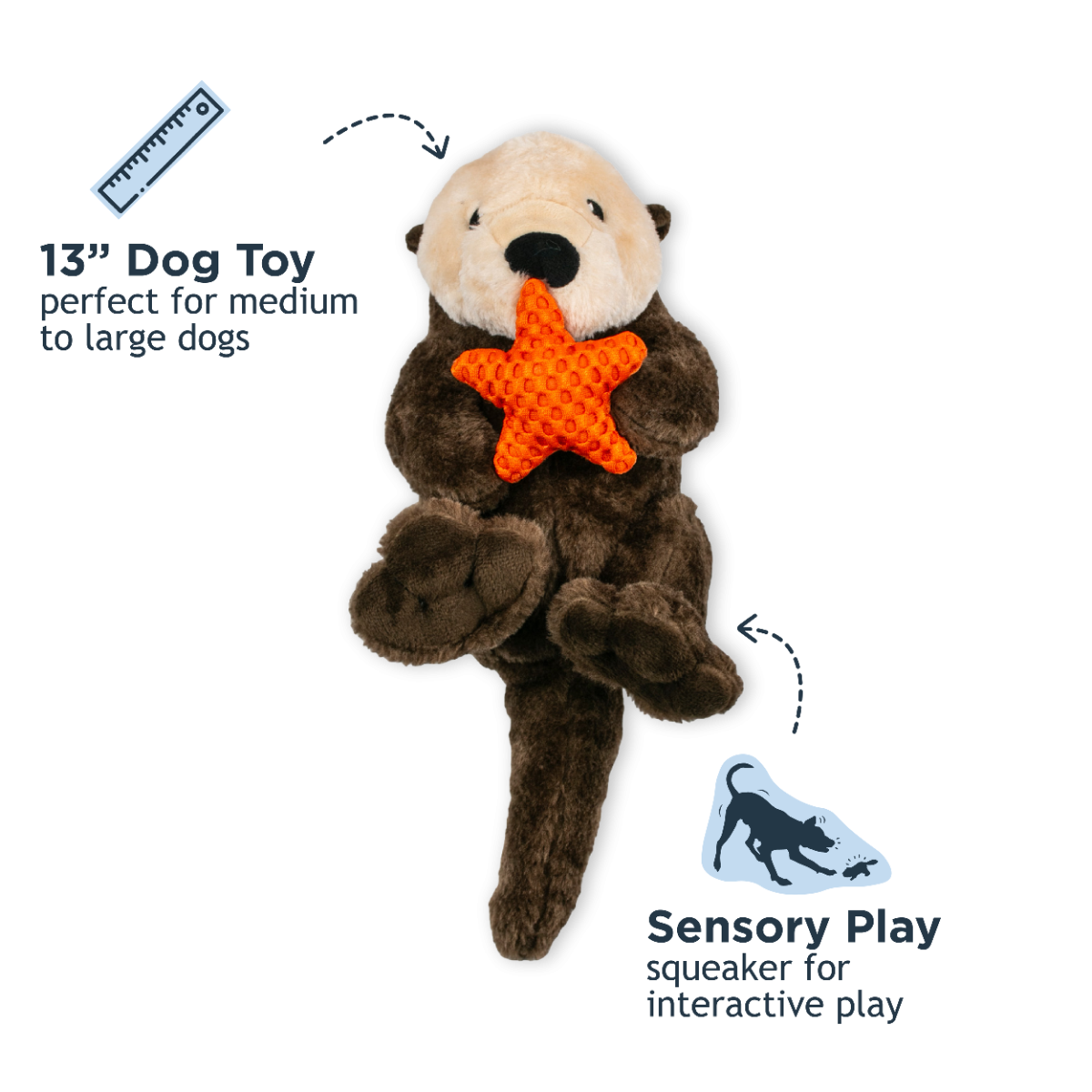 Tall Tails Otter Rope Body Dog Toy