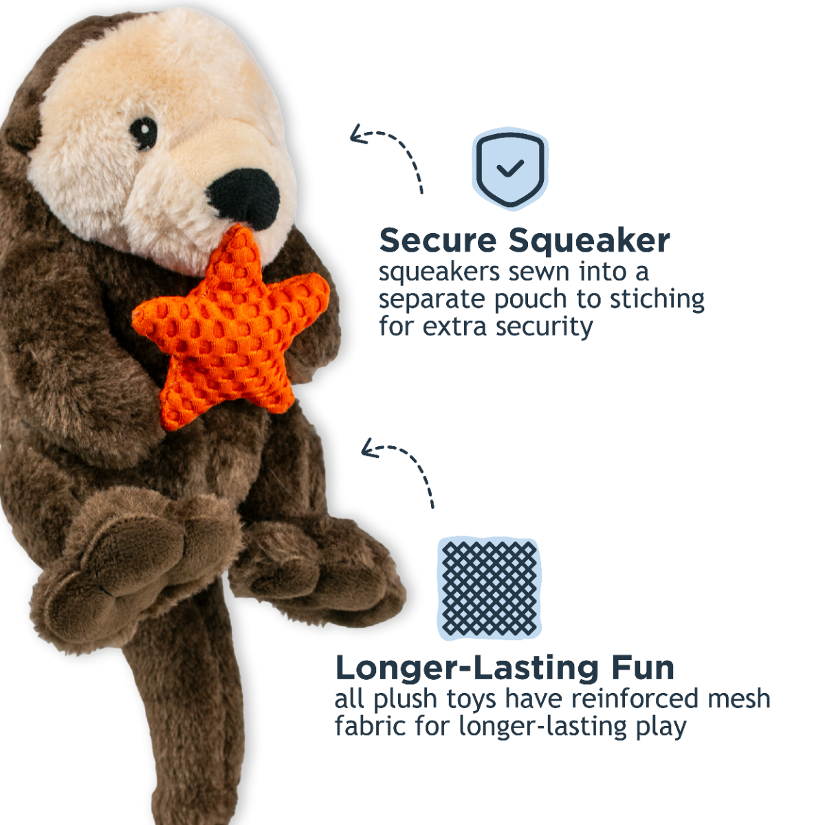 Tall Tails Otter Rope Body Dog Toy
