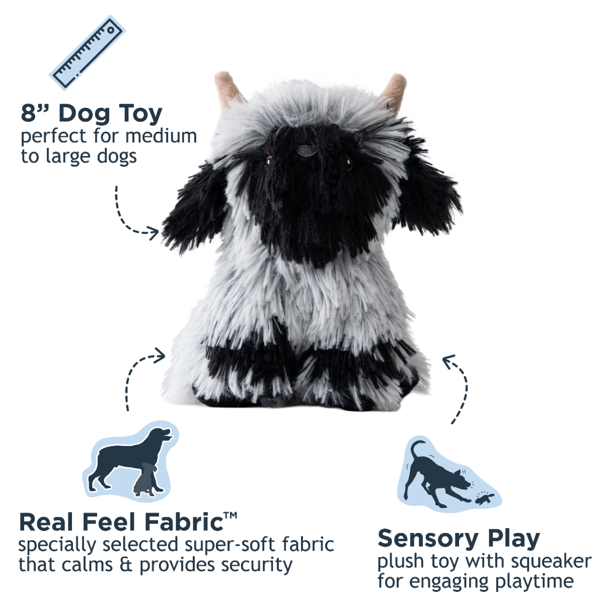 Highland Sheep with Squeaker Dog Toy