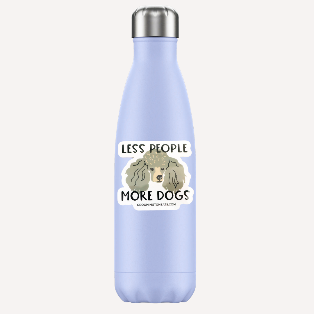 Less People More Dogs Poodle Sticker