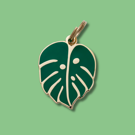Monstera Leaf Pet ID Tag