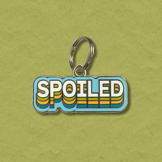 Retro Spoiled Pet Id Tag