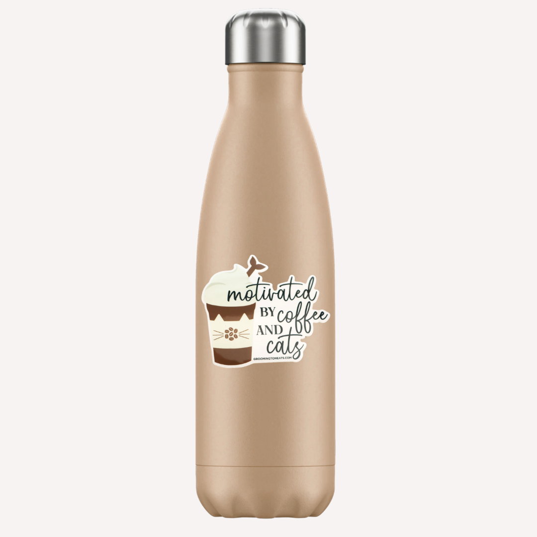 Motivated By Coffee And Cats Sticker