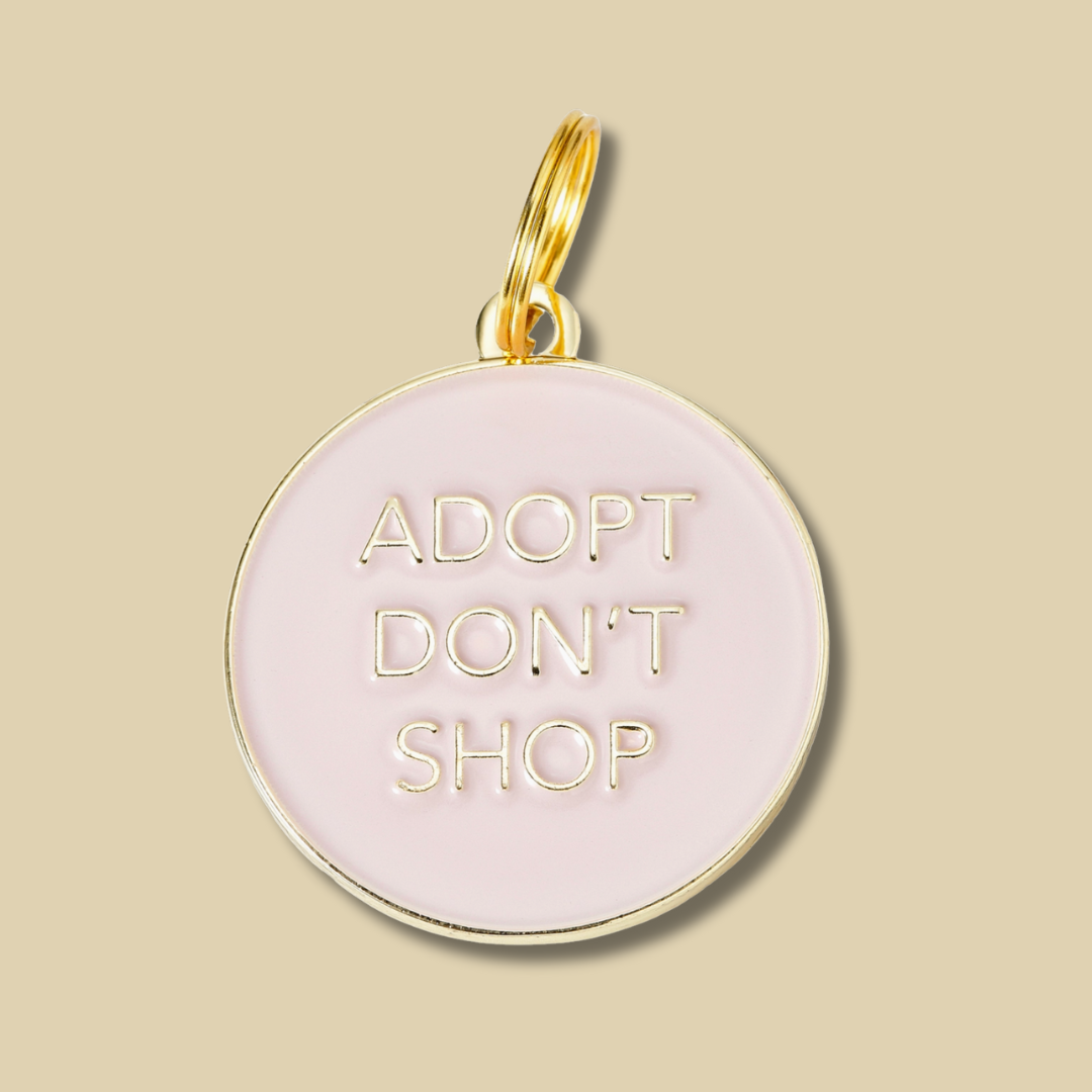 Adopt Don't Shop Pink Id Tag